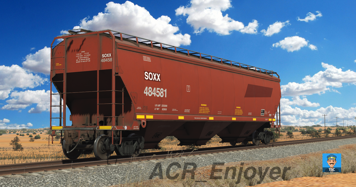 SOXX Ex-BNSF Gunderson 5188 Hopper 484562-484605 - Train Sim Community