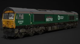 GBRf Class 66 66791 "Settle Carlisle 150" in Heidelberg Materials Livery