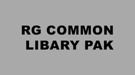 RG Common Library Pak